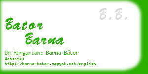 bator barna business card